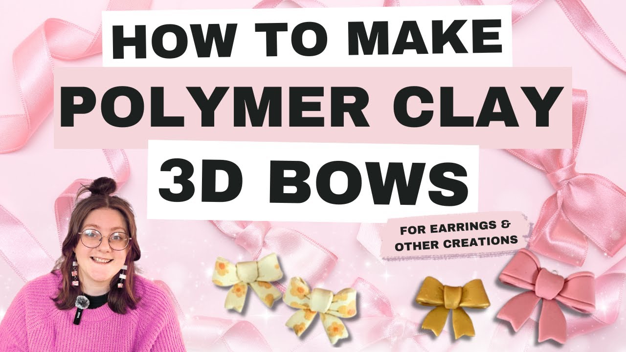Make 3D Bows with Polymer Clay + Embedding Earring Findings!