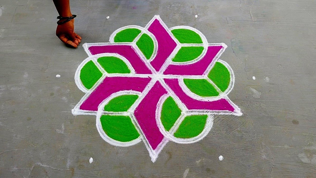 Chithirai madham flowers padi kolam|pandaga muggulu|5*3 dots Begginers rangoli|Amazing rangoli