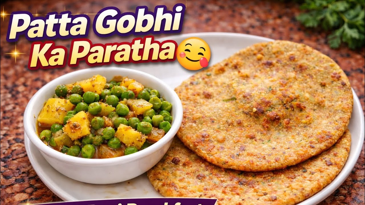 Crispy Patta Gobhi ke Parathe 😋|Aisa nashta jo sabko pasand aa jaaye👌🩷!#cookingvideo #easyrecipe