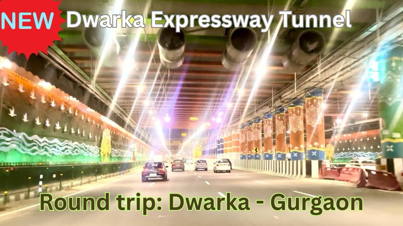 This brand new tunnel is truly a work of art! #dwarka #tunnel #dwarkaexpressway 