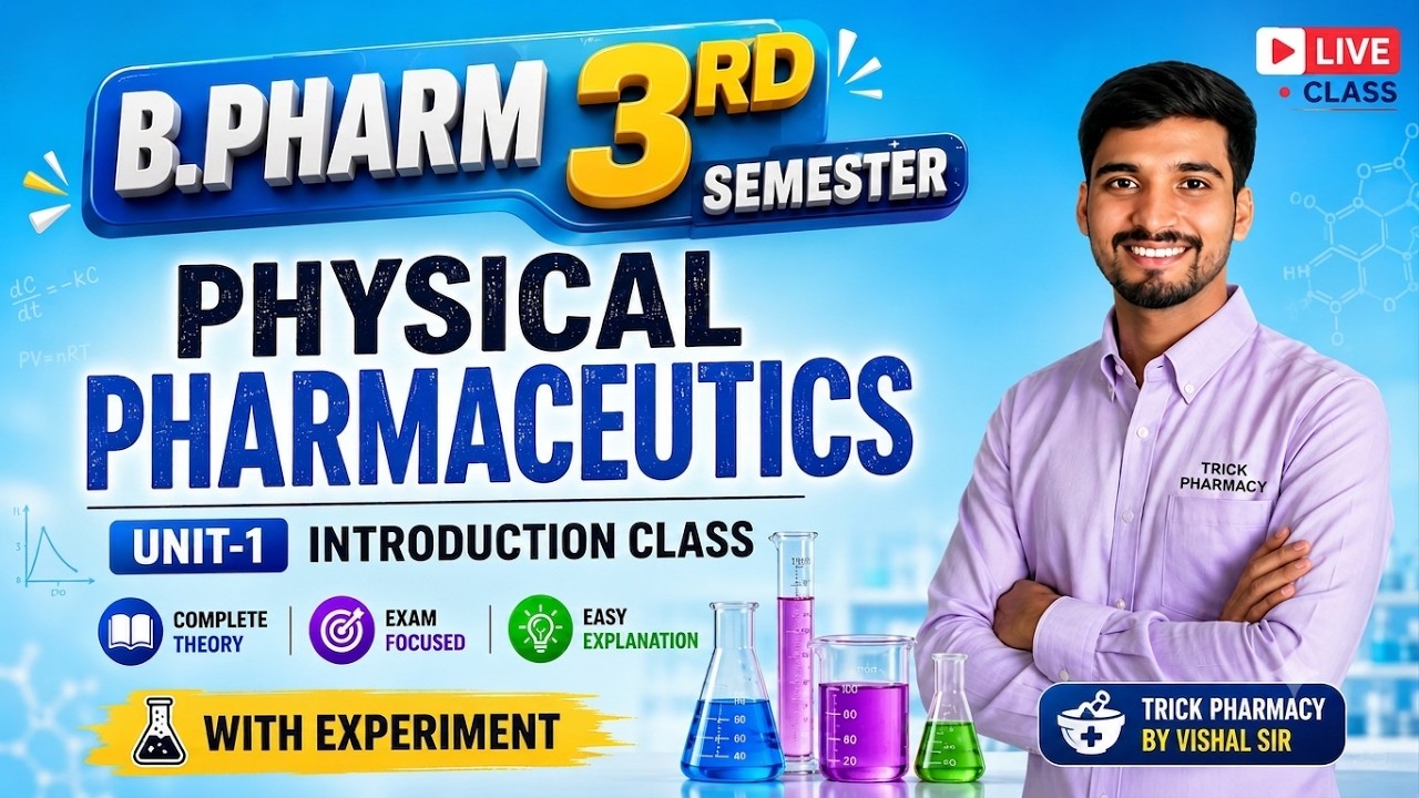 B.Pharm 3rd Sem Physical Pharmaceutics Unit 1 | Introduction Class | Complete Theory + Experiment