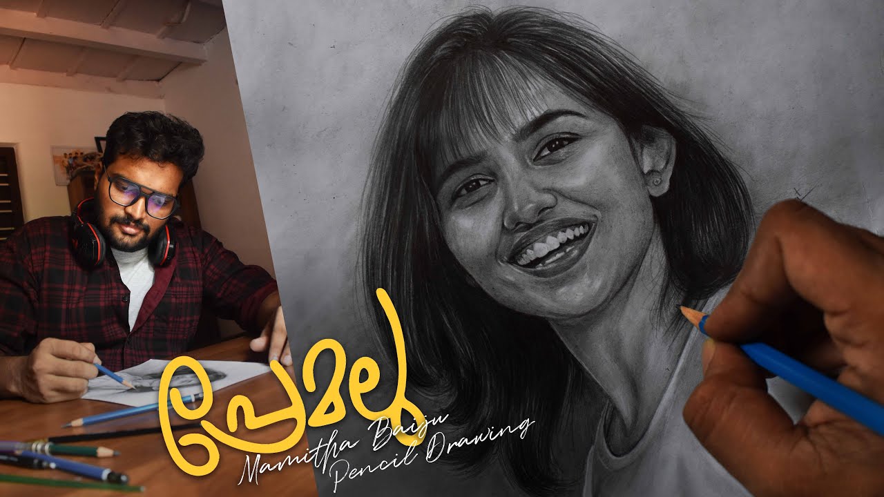 REENU ❤️| Premalu ❤️ Movie | Pencil Drawing | Mamitha Baiju |