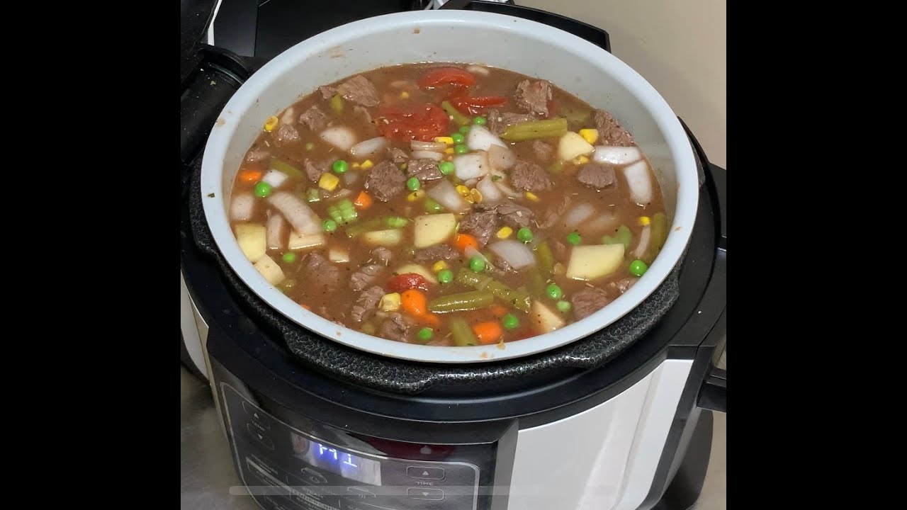 The Best Beef Vegetable Soup Ever! Easy One Pot Ninja Foodi Pressure Cooker Edition