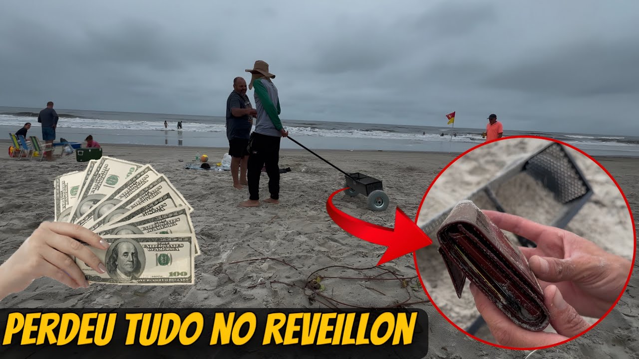 Achei essa Carteira na Praia e sua ?? Dessa vez valeu a pena ✅ achei muitas joias Perdidas !!!