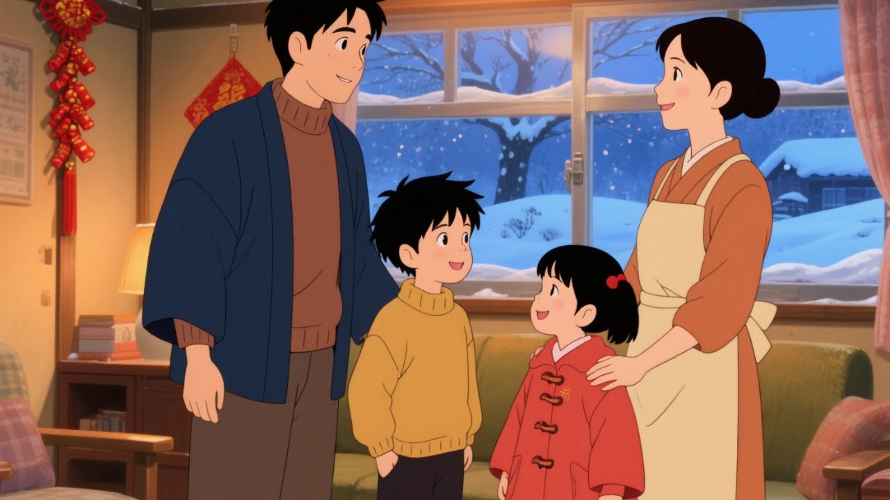 Peaceful New Year With Family in the Countryside | Relaxing Ghibli Animation & ASMR