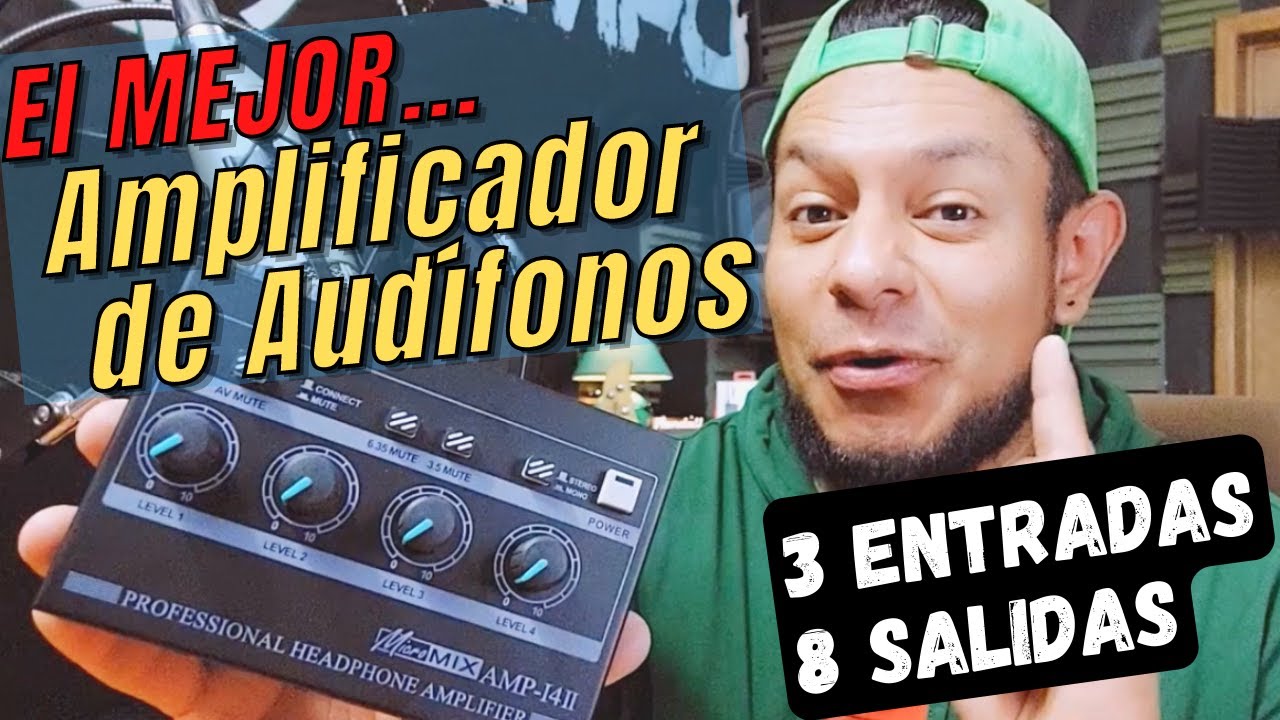 Muslady AMP-I4II  | El mejor... AMPLIFICADOR de AUDÍFONOS | 3 Entradas/ 8 Salidas/ Multi-Botones