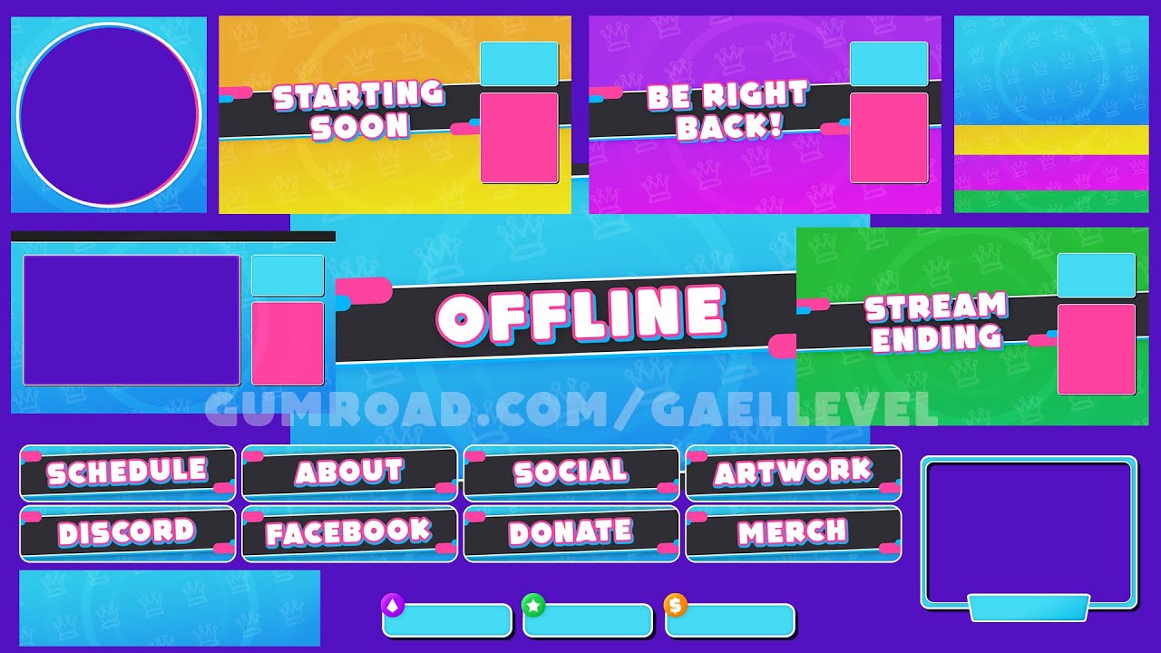 FREE! FALL GUYS Twitch Overlay Graphics Template Pack (With Download link)
