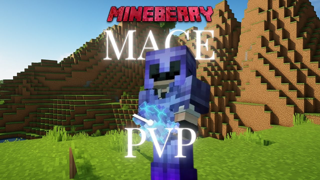 PRACTICING MACE IN /PVP OF MINEBERRY SURVIVAL #minecraft #mineberry (part 2)