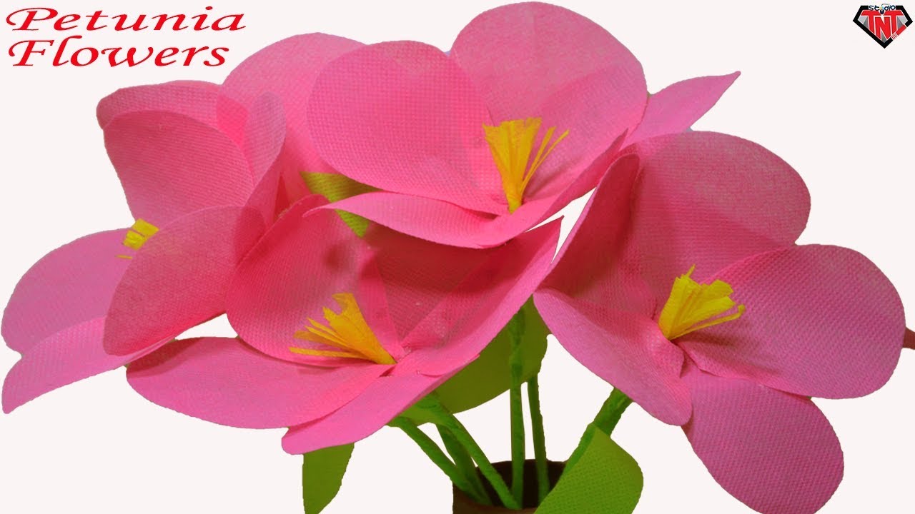 How To Make Petunia Flower || DIY Craft Shopping Bag Flower