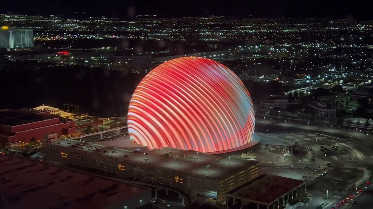 MIND-BLOWING 4K Footage of The Sphere Las Vegas from High Roller!