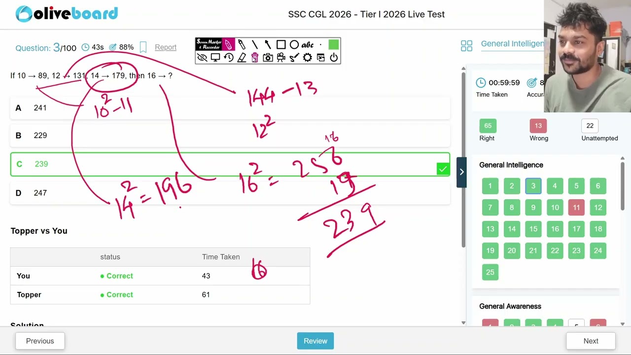 PROJECT PARTH - Group Chat Day-14 | OLIVEBOARD ALL INDIA CGL PRE LIVE TEST  | (8 FEB 2026 )