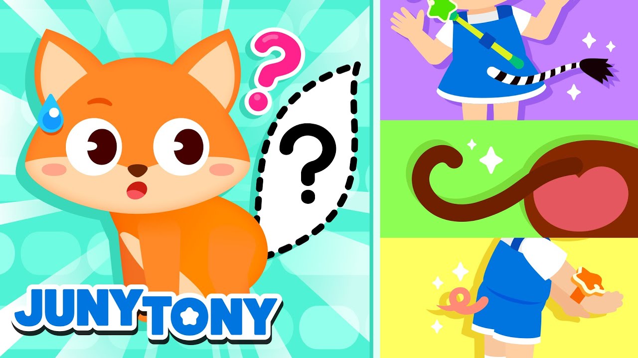 De Quem É Essa Cauda? | De Quem É Esse Cocô? | Animais | Música Infantil | JunyTony em Português