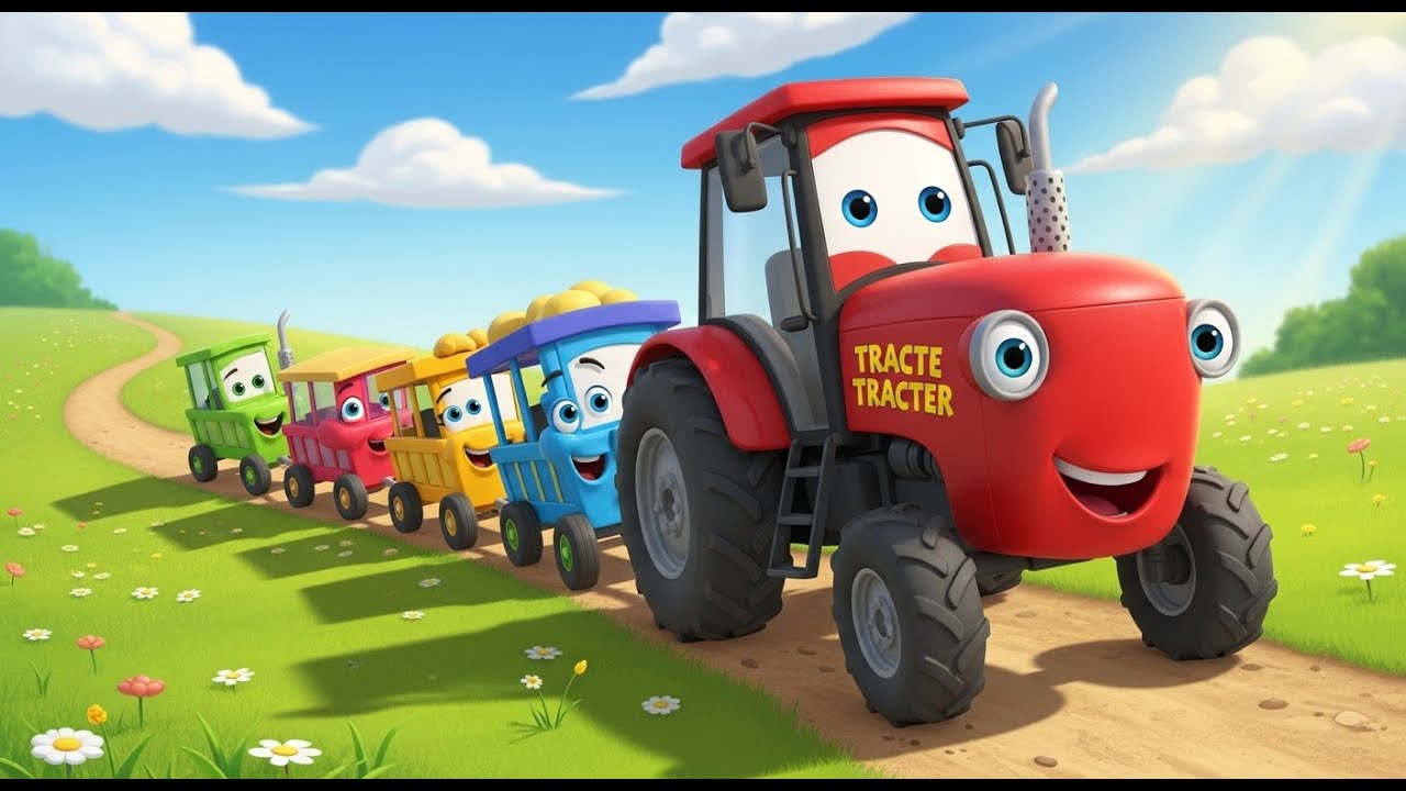 Tractor Goes Farm | Fun Farm Vehicle Song for Kids | Nursery Rhymes & Songs for Children