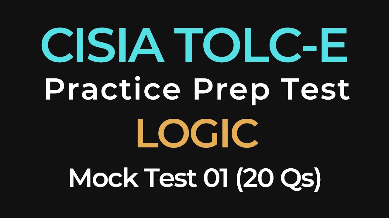 CISIA TOLC-E Logic Mock Exam 01 | 20 Practice Questions for Test Preparation