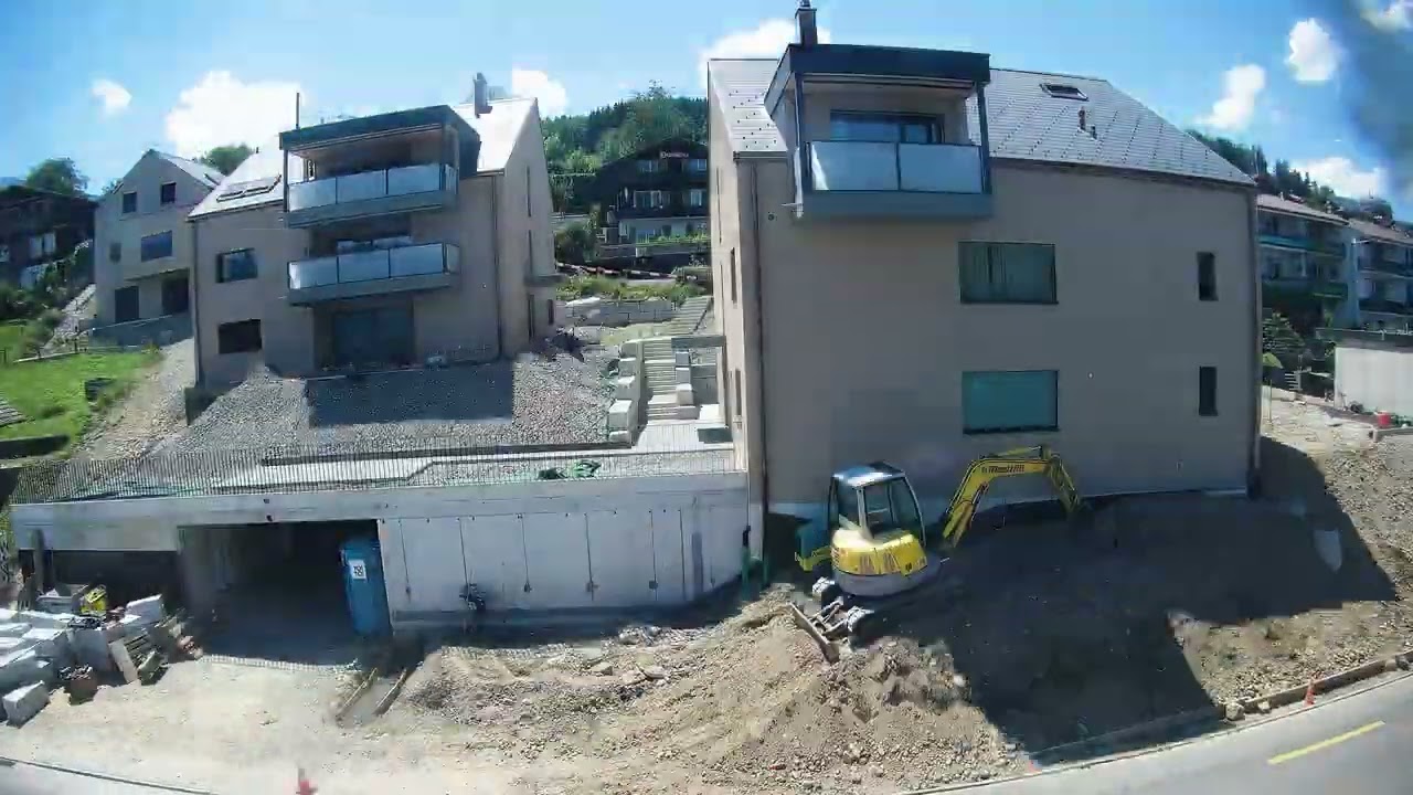 Überbauung, Steinacherweg in Einigen  -  Zeitraffer und Dronenflug