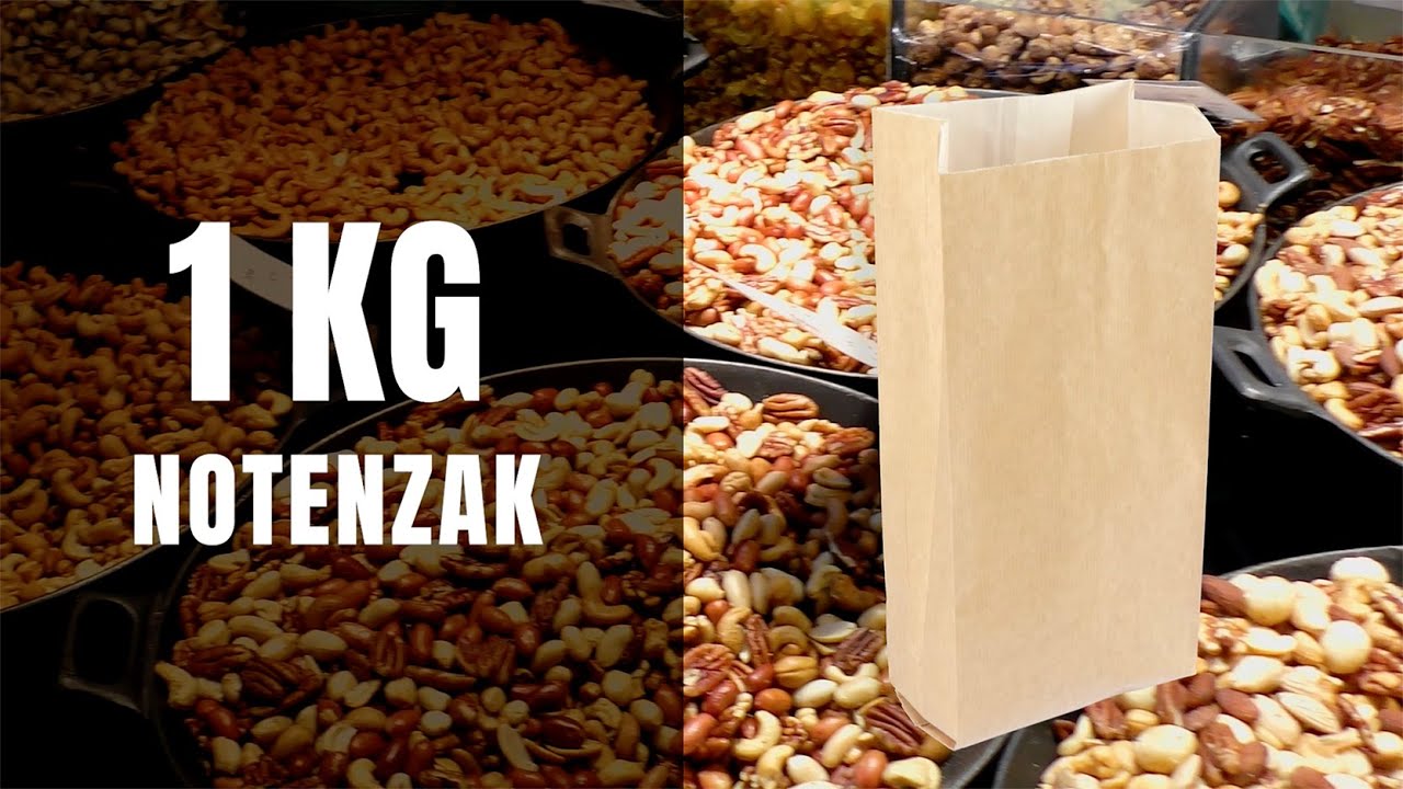 Gevoerde notenzak - 1 KG - noten/gedroogd fruit/ontbijt granen