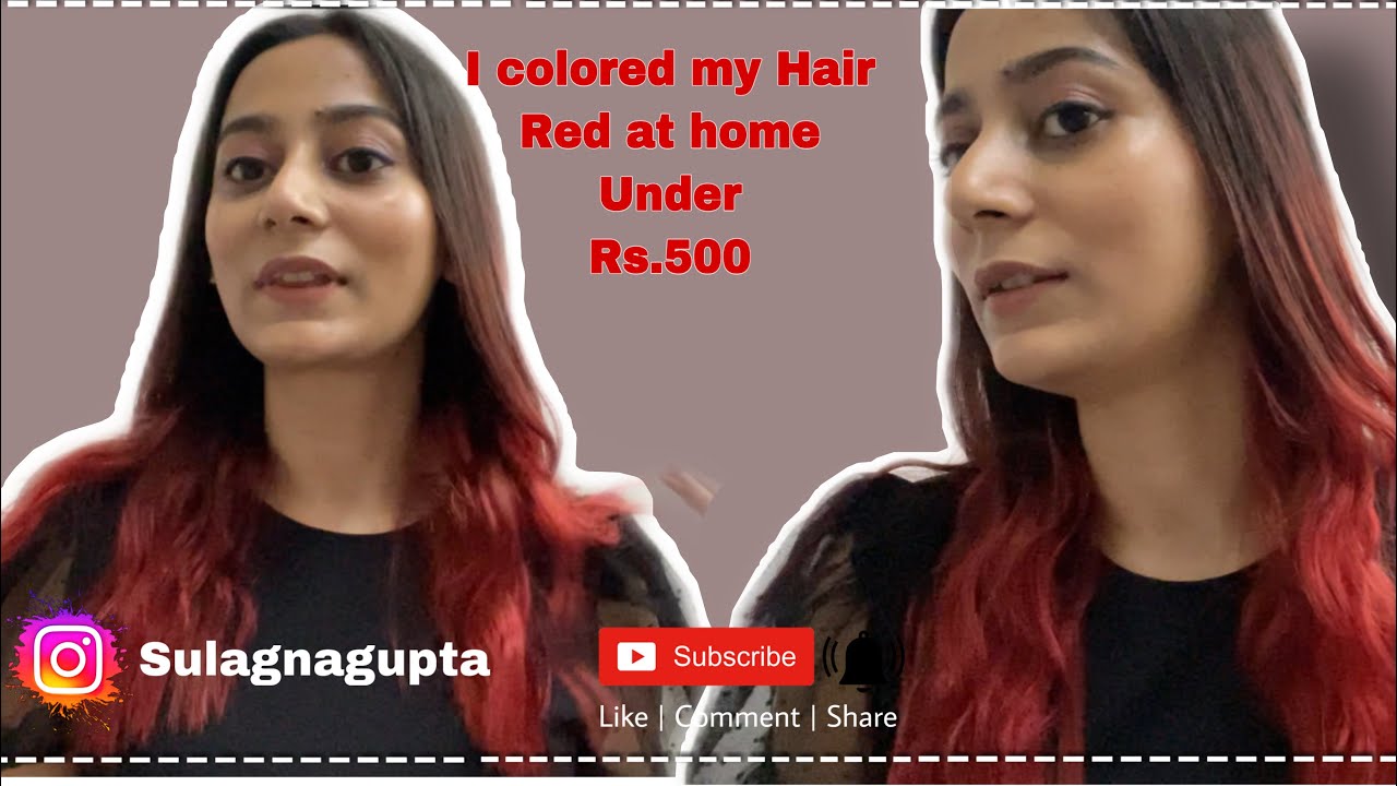 I Colored my hair Red at home under 500 | Red Hair color |Streax Vibrant Red | Streax Soft Red