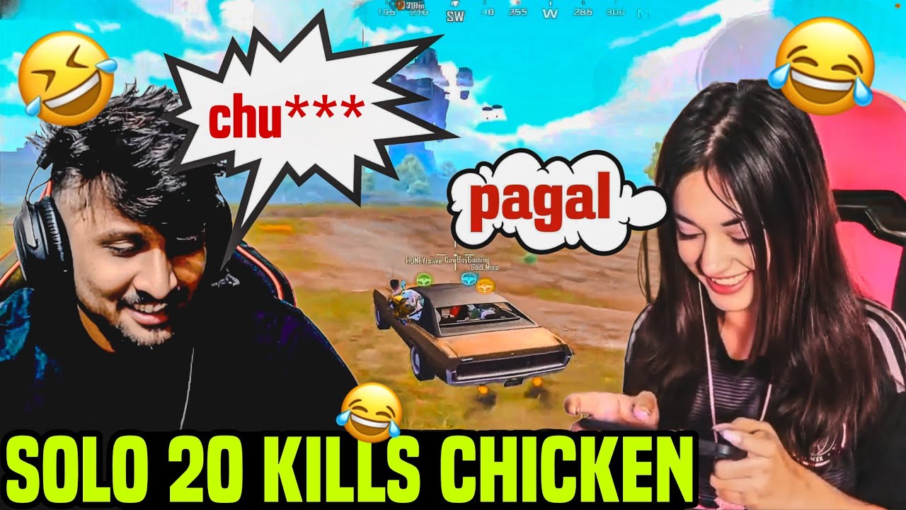 Funny Gameplay with GodL @Mizo 💛 Solo 20 Finishes Chicken Dinner 🔥