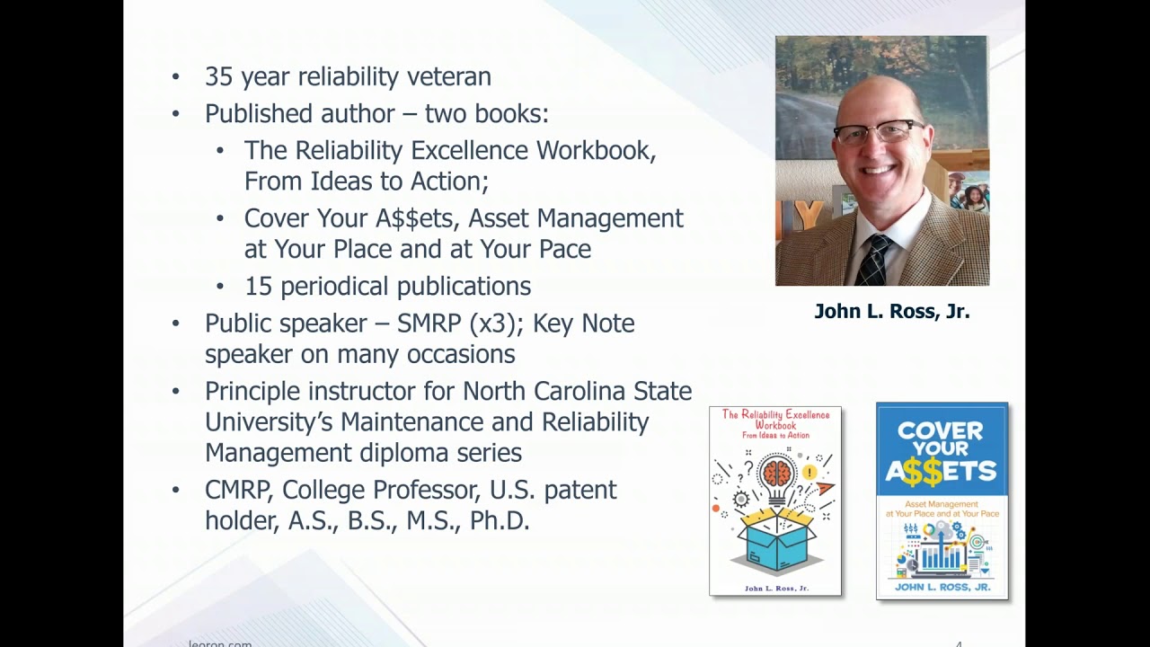 WEBINAR: ISO 55000 Asset Management with Expert Trainer John Ross