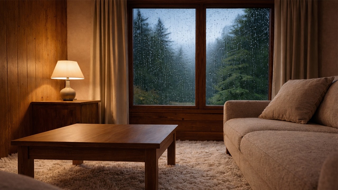 1 Hour Cozy Cabin Rain | No Talking | Ambient Background