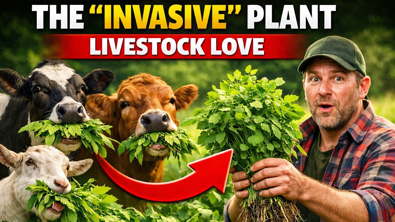 This INVASIVE Plant Is Actually Premium Livestock Feed (Landowners Pay to Remove It)