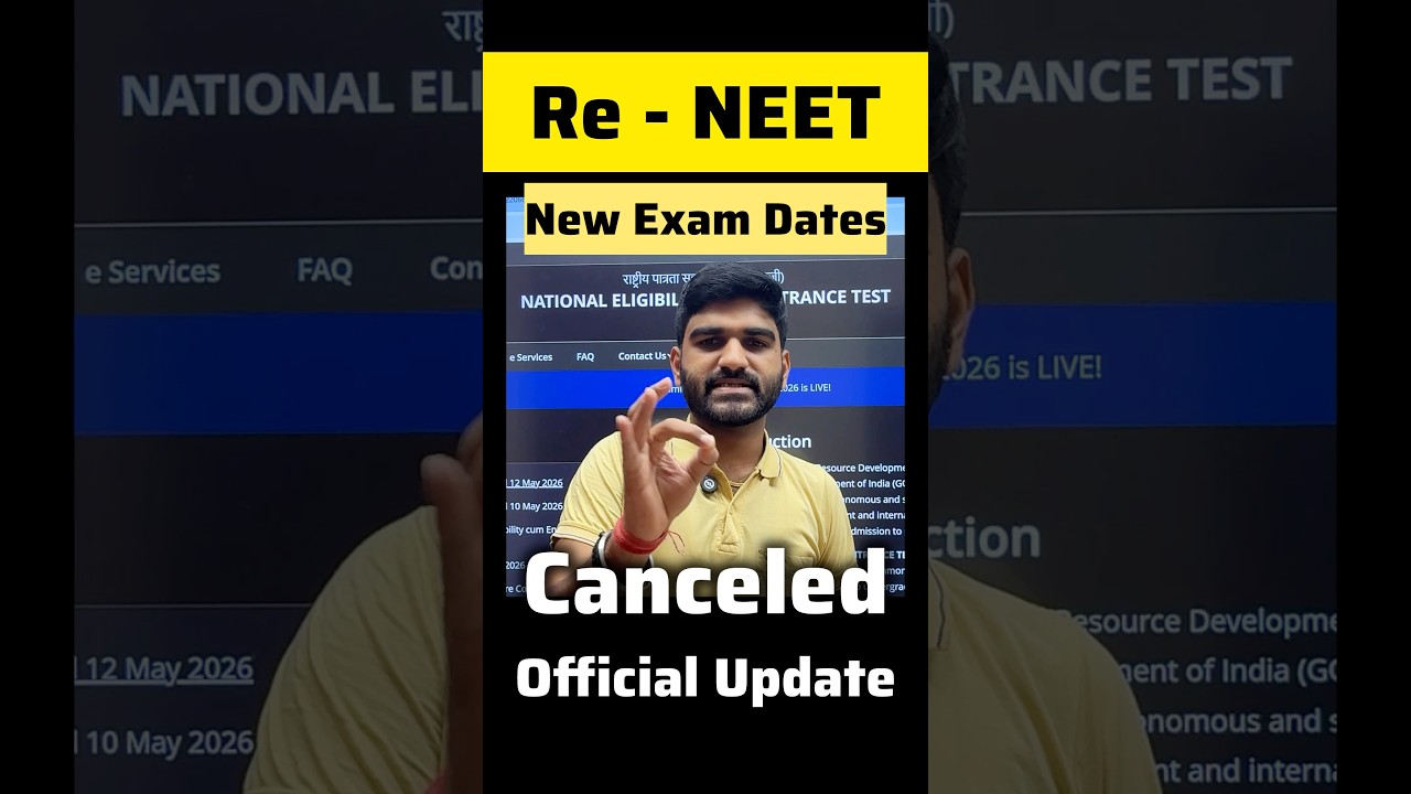 NEET 2026 Cancelled 😱 Re-NEET Confirmed New Dates | NTA Official Update RE-EXAM #neet2026 #nta