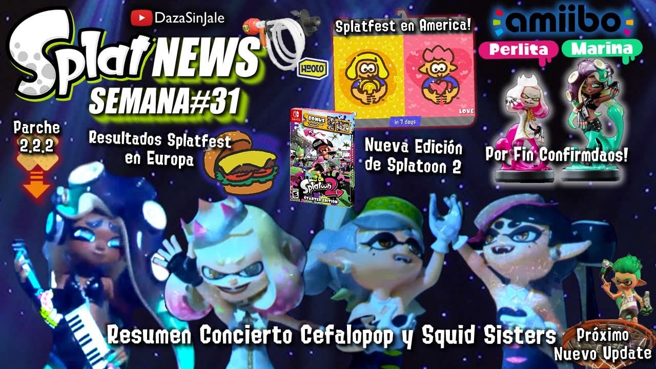 SplatNews #31 Amiibos Perla y Marina | Concierto Cefalopop y Calamarciñas | Splatfest Amor y Dinero