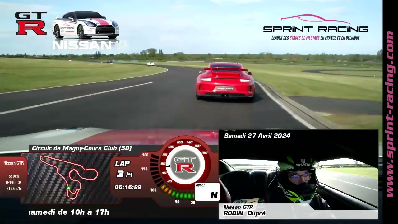 Stage de pilotage en Nissan GT-R avec SPRINT RACING sur le circuit club de MAGNY-COURS