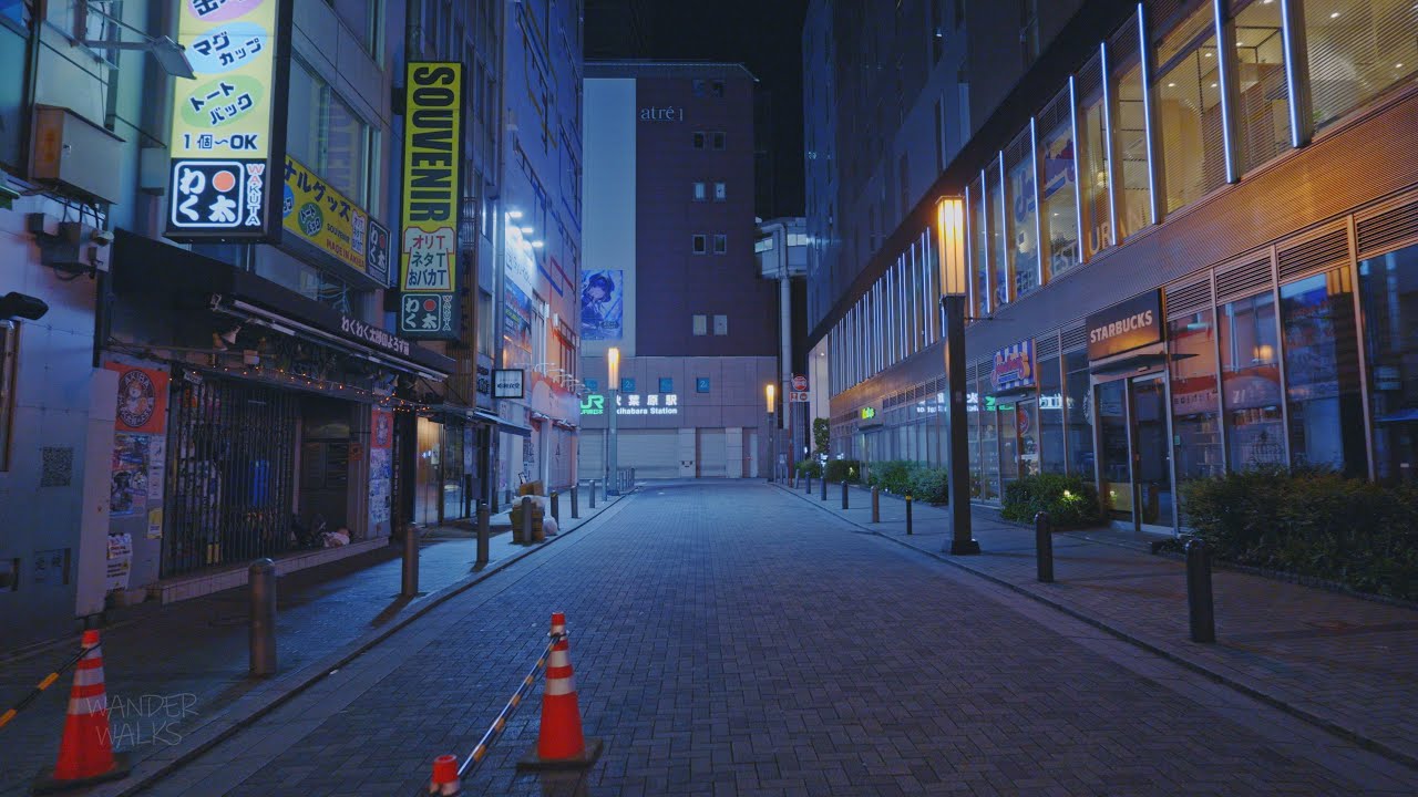 4K HDR｜Tokyo midnight walk from  Suidobashi to Akihabara