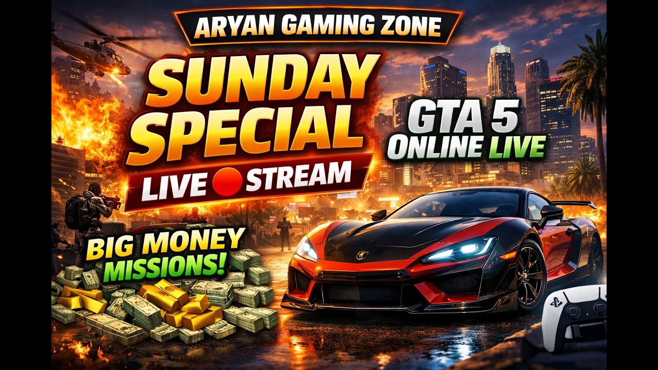 GTA 5 Online Live 🔴 Sunday Special Stream | Aryan Gaming Zone