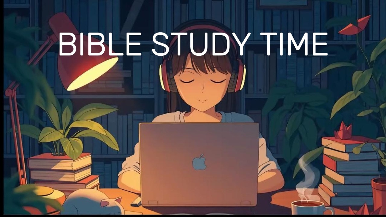 Lofi Bible Study 📚 Cozy Night Library Ambience | Relaxing Beats for Studying, Focus & Deep Work