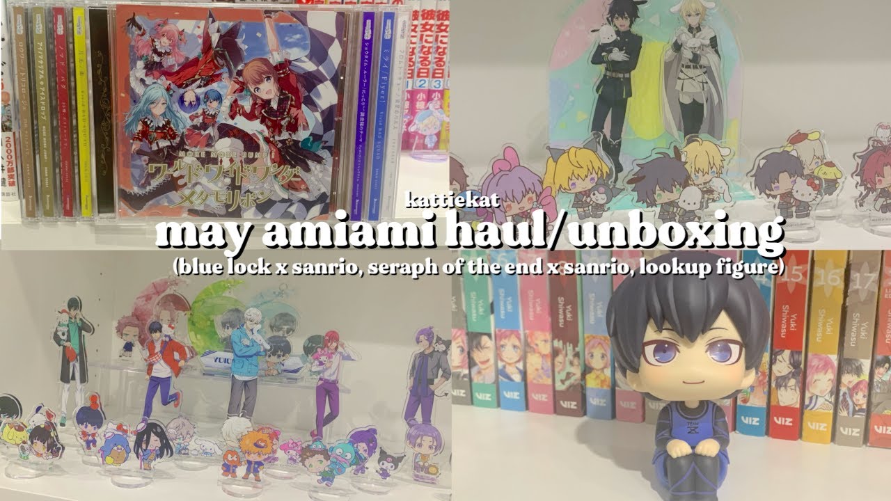 may amiami haul/unboxing (blue lock x sanrio, seraph of the end x sanrio, lookup figure)