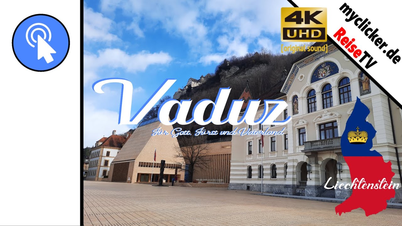 Vaduz Fürstentum Liechtenstein city walk Feb. 2022 real original sound 4k uhd dji vuze