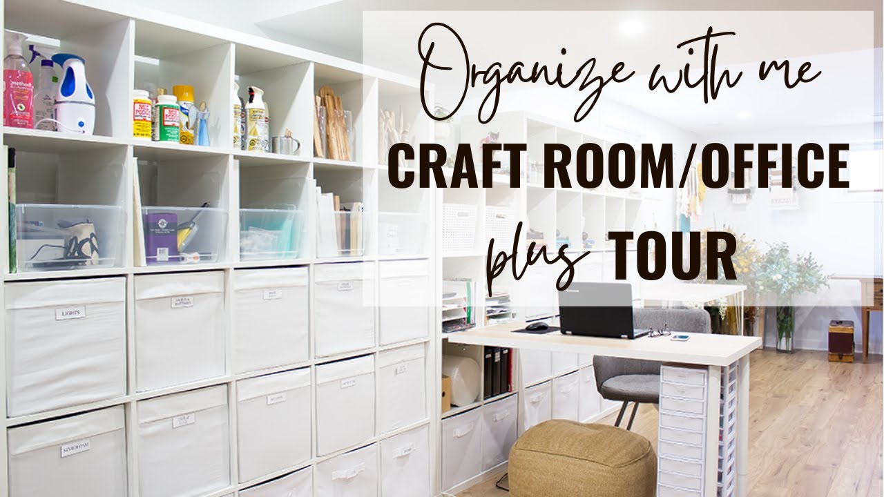 ORGANIZE & CLEAN MY CRAFT ROOM/OFFICE with me + TOUR!