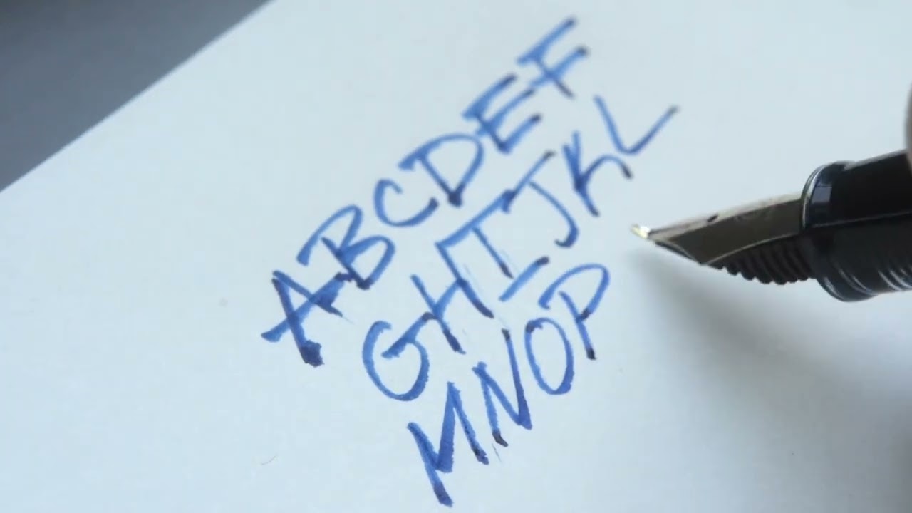 Writing with a Fude nib Fountain Pen