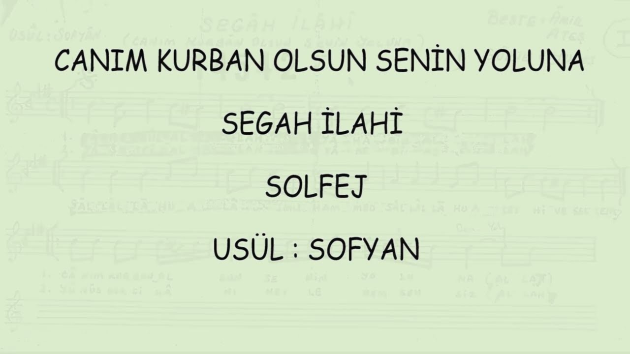 CANIM KURBAN OLSUN SENİN YOLUNA SOLFEJ