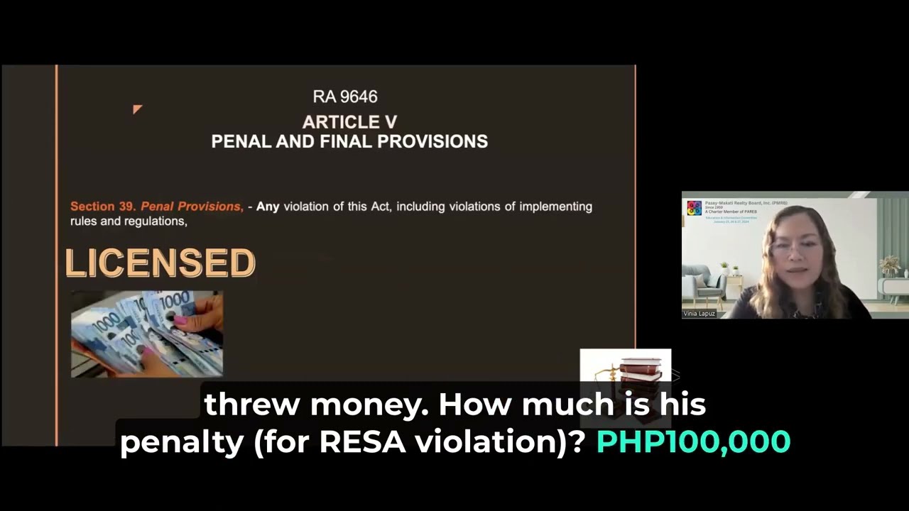 RA 9646 or RESA Law Penal Provision on Selling Real Estate without License or PRC-Accreditation