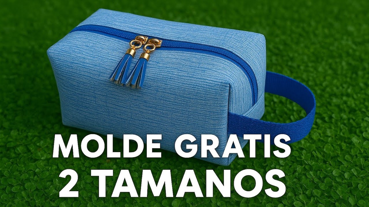 COMO HACER COSMÉTIQUERA SÚPER FACIL CON MOLDE  GRATIS/Costura principiantes. #sewing/#cosmetiquera