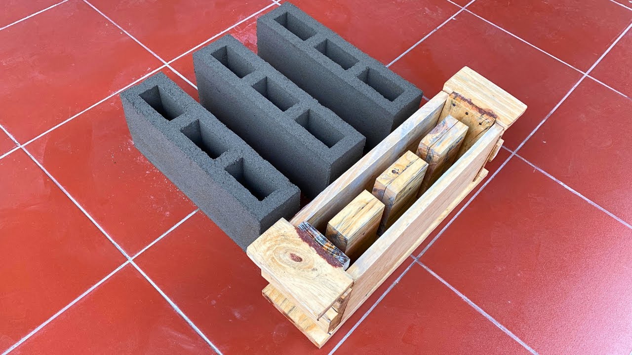 Creating a unique cement brick mold - Made from pine wood