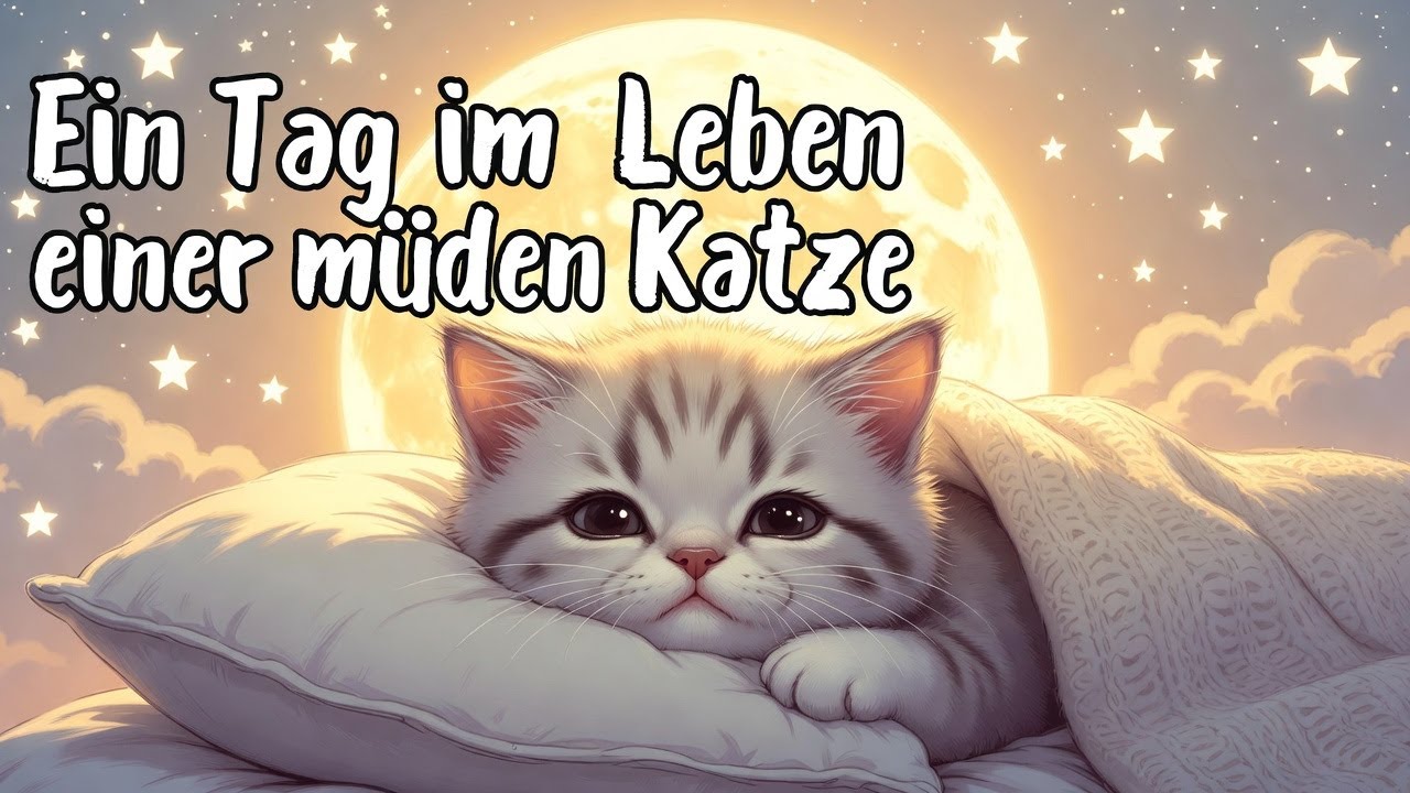 Ein Tag im Leben einer müden Katze 🐱🌙 | Gute Nacht Geschichte für Kleinkinder
