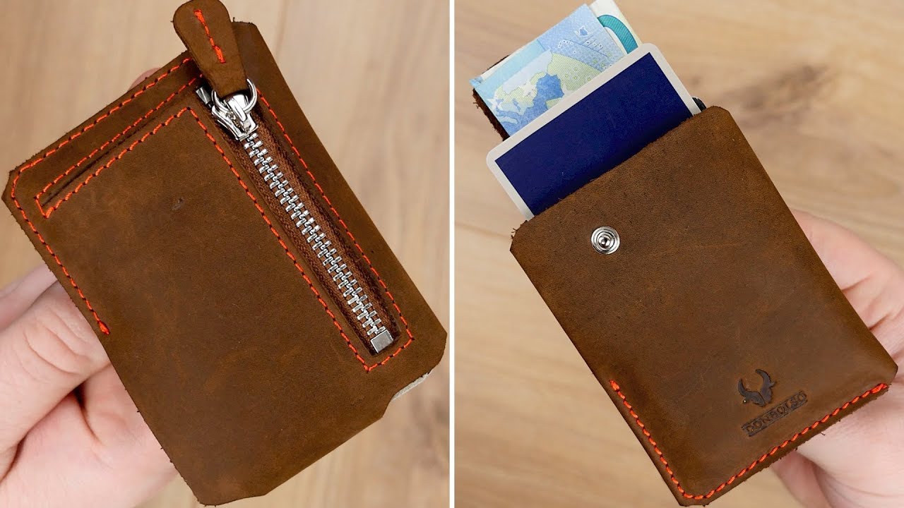 Sehr schön! Echtleder Slim Wallet mit Münzfach von 