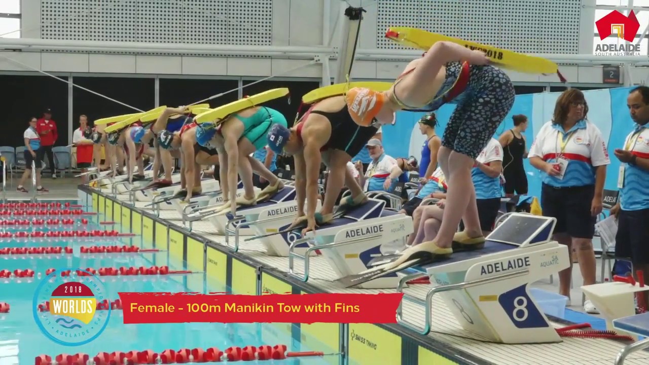LSS Pool Event 100m manikin tow with fins - women