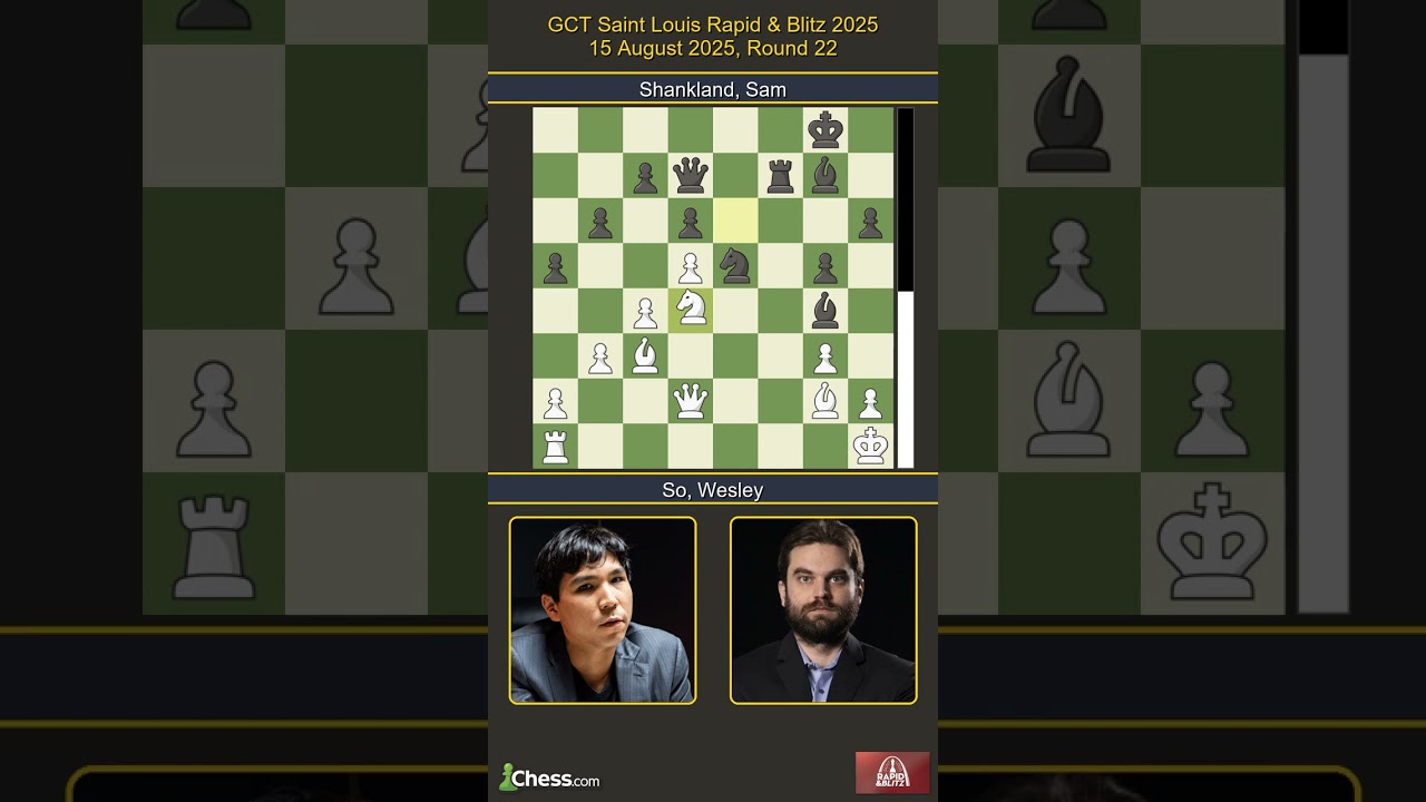 Wesley So vs Sam Shankland | GCT Saint Louis Rapid & Blitz 2025 | Round 22
