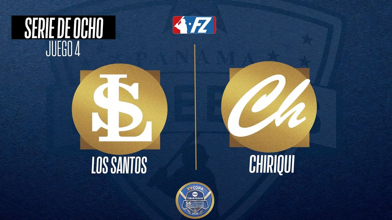 Los Santos vs Chiriquí, Juego 18 de la Ronda de 8, del Campeonato Nacional de Beisbol Juvenil 2025.