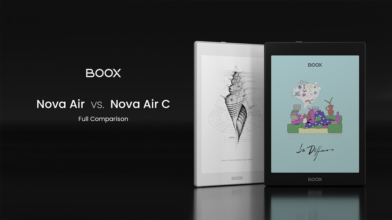 BOOX Nova Air vs. Nova Air C | 7.8'' B&W ePaper Tablet and Color eReader Full Comparison
