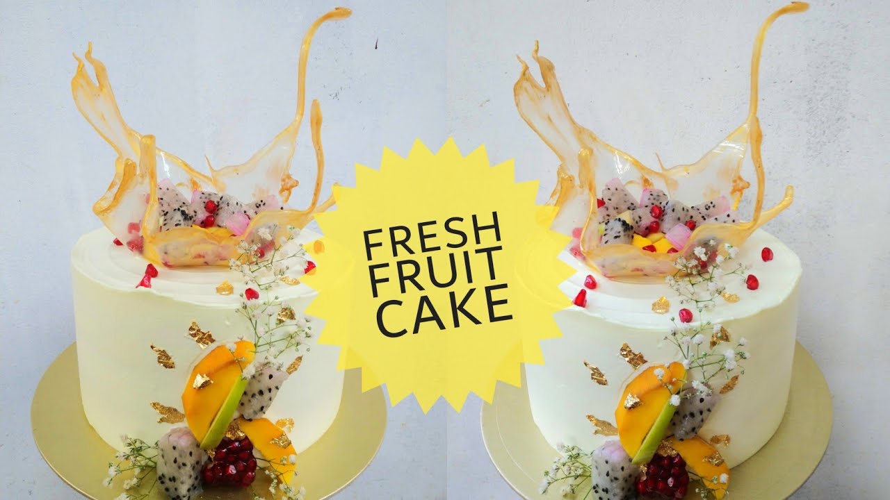Fresh Fruit Cake🎂 //Vanilla fresh fruit cake in malayalam