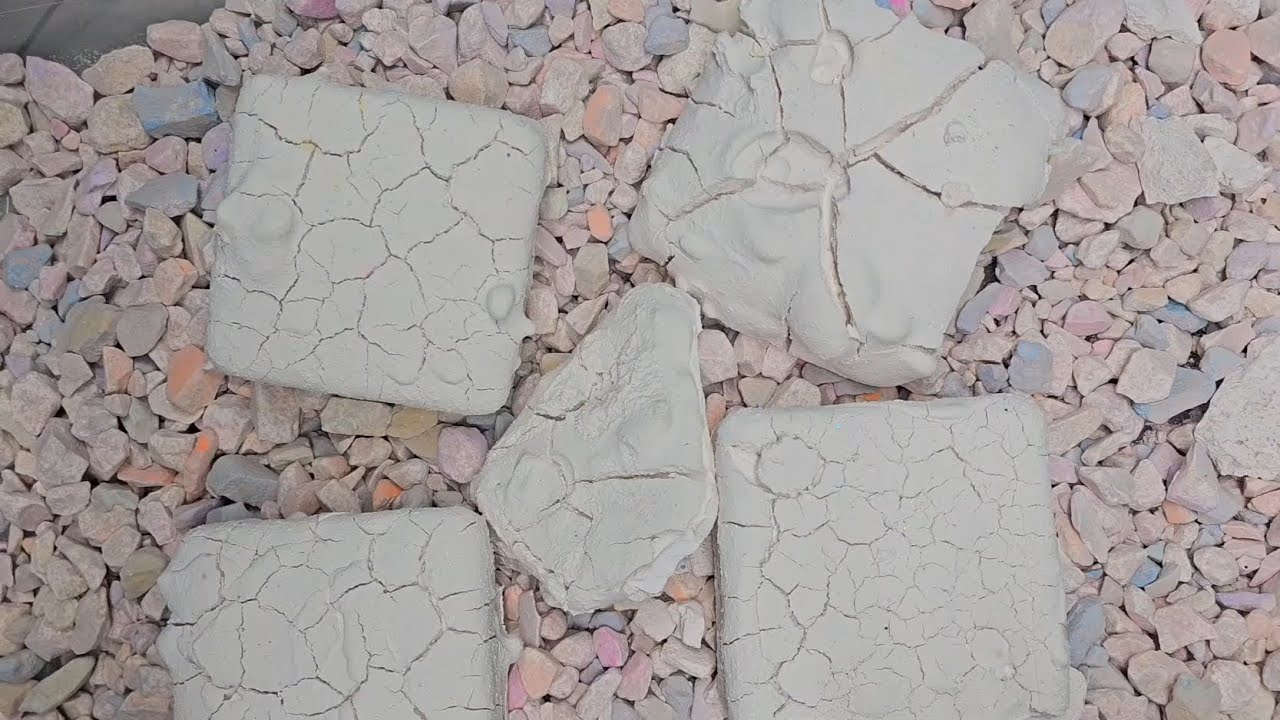 Four Forgotten Blocks + Pebbles | Gym Chalk ASMR | Oddly Satisfying