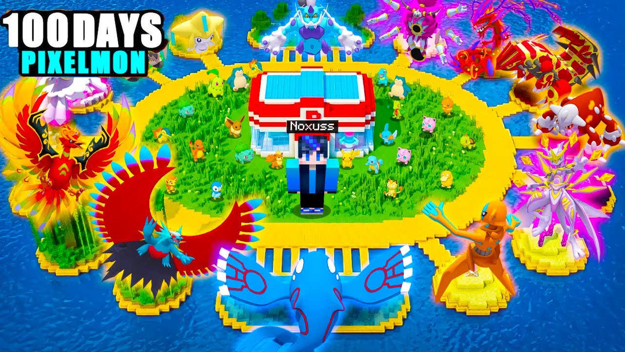 I Survived 100 Days on the Super Hard PIXELMON ISLAND [COMPLETED] | Minecraft