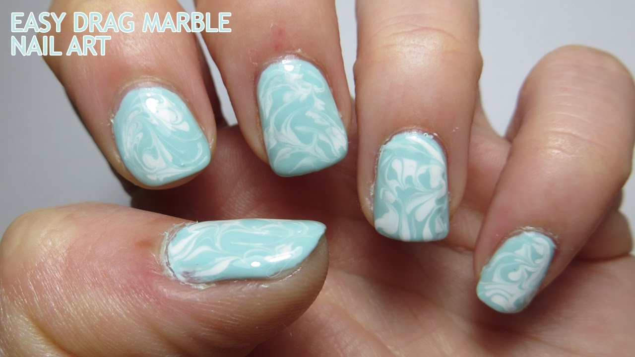 Easy Drag Marble Nail Art
