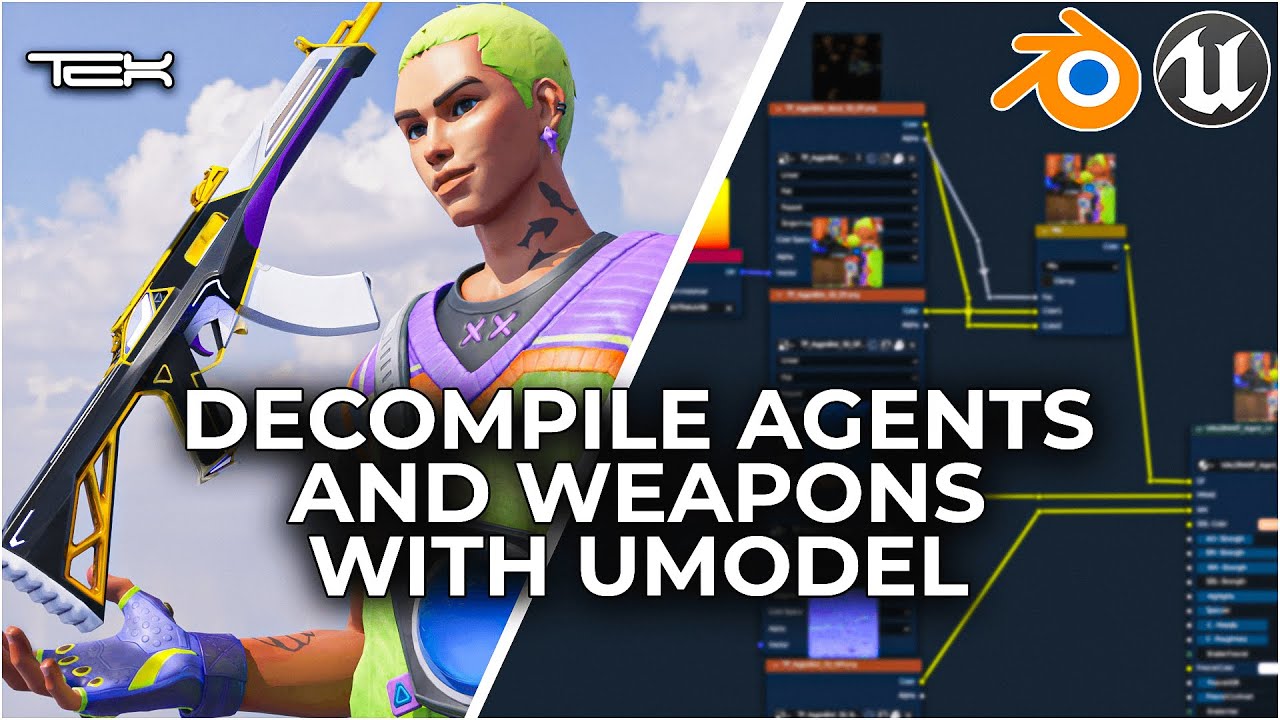 DECOMPILE VALORANT WEAPONS/AGENTS WITH UMODEL | Blender + Umodel Tutorial for Valorant 3D